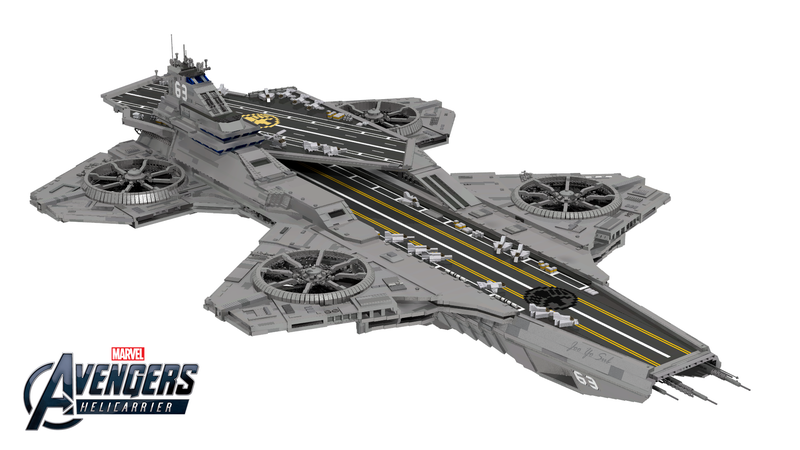 Illustration for article titled It Takes Over 22,000 Bricks Build A LEGO Avengers' Helicarrier